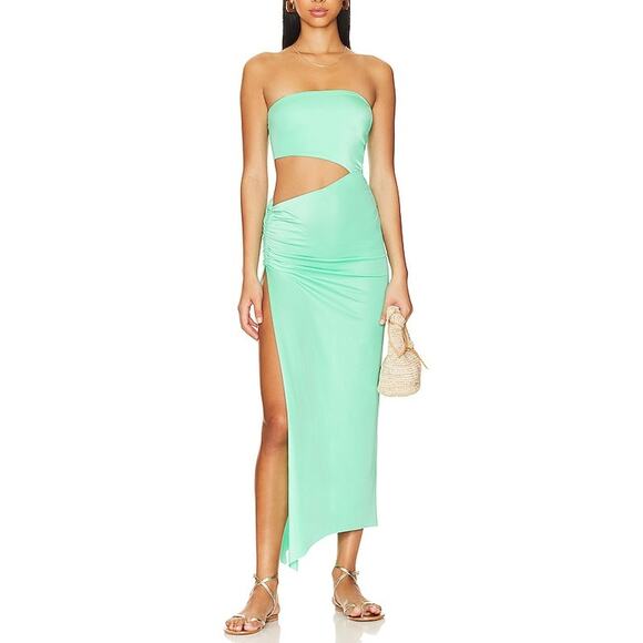 Agua Bendita X Revolve 'Gwen' Green Polyamide Dress Size M